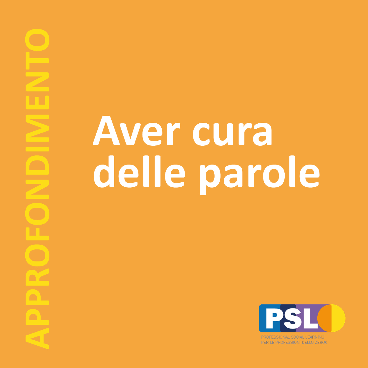 Aver cura delle parole